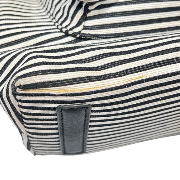 FOSSIL Kinley Shopper Black White Striped Shoulder Bag Tote Purse - Picture 15 of 16